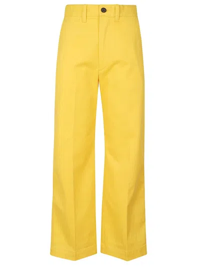 Ralph Lauren Chino Wide-leg Pants In Chrome Yellow