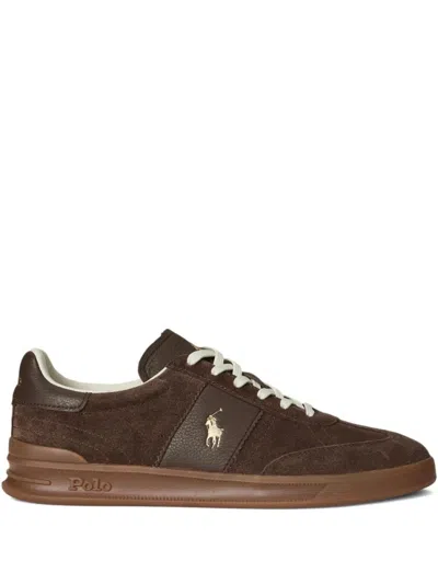 Ralph Lauren Chocolate Brown Logo Sneakers
