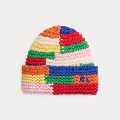 Ralph Lauren Chunky Knit Wool Beanie In Multi