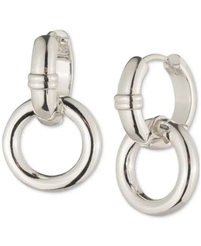 Ralph Lauren Circle Charm Hoop Earrings In Silver