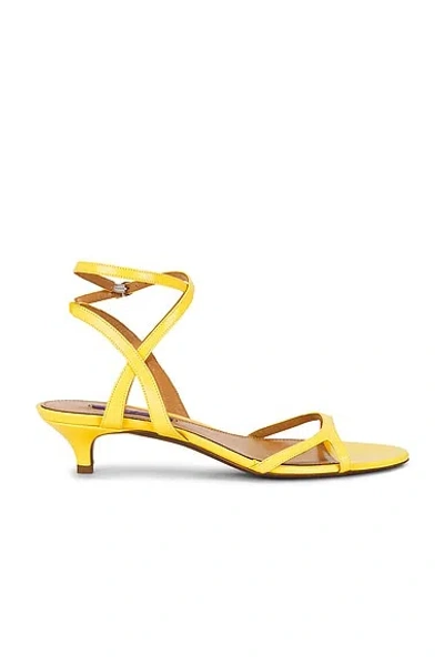 Ralph Lauren Clarke Kiiten Heel Sandal In Yellow