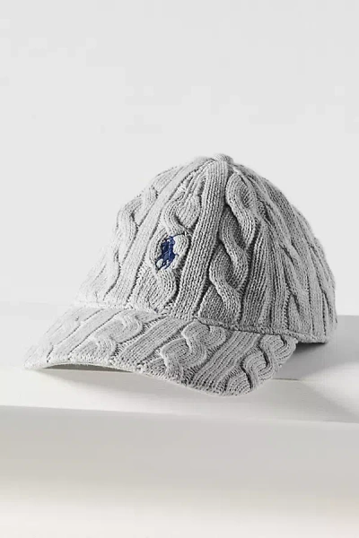 Ralph Lauren Classic Cable Baseball Cap In Gray