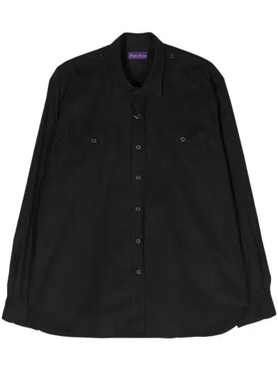 Ralph Lauren X Purple Label Long Sleeve Sport Shirt In Black