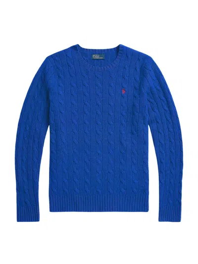 Ralph Lauren Classic Crew Neck Sweater For Her In Blue