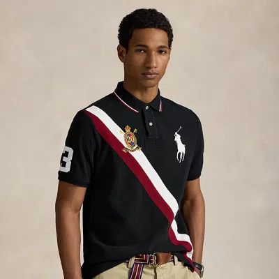 Ralph Lauren Classic Fit 20th Anniversary Crest Polo In Black