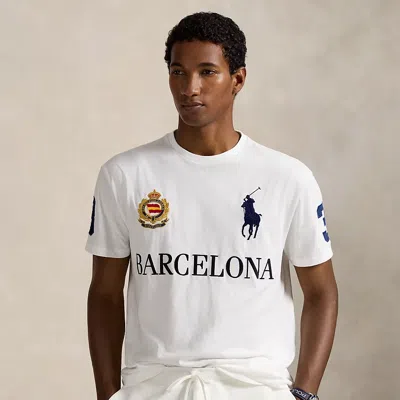 Ralph Lauren Classic Fit Barcelona Jersey T-shirt In White