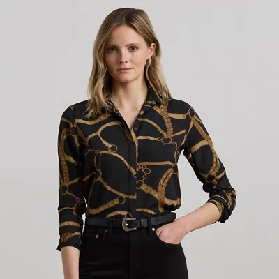 Ralph Lauren Classic Fit Belting-print Crepe Shirt