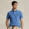 Ralph Lauren Classic Fit Big Pony Mesh Polo Shirt In Nimes Blue