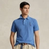 Polo Ralph Lauren Classic Fit Big Pony Mesh Polo Shirt In Nimes Blue