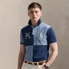 Ralph Lauren Classic Fit Big Pony Mesh Polo Shirt In Rustic Navy/channel Blue