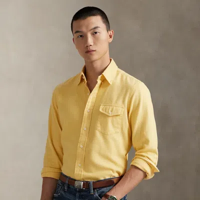 Ralph Lauren Classic Fit Brushed Twill Shirt In Yellow