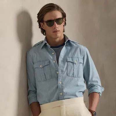 Ralph Lauren Classic Fit Chambray Workshirt In Blue