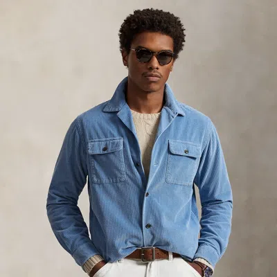 Ralph Lauren Classic Fit Corduroy Camp Shirt In Blue