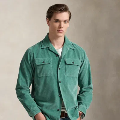 Ralph Lauren Classic Fit Corduroy Camp Shirt In Green