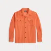 Ralph Lauren Classic Fit Corduroy Camp Shirt In Orange