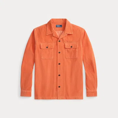 Ralph Lauren Classic Fit Corduroy Camp Shirt In Orange