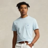 Ralph Lauren Classic Fit Cotton-linen Pocket T-shirt In Alpine Blue
