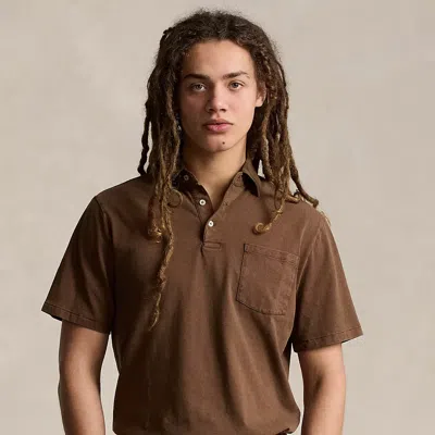 Ralph Lauren Classic Fit Cotton-linen Polo Shirt In Chocolate Mousse