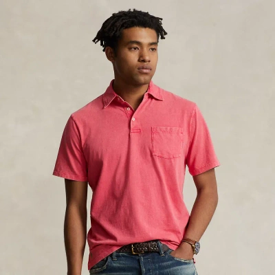 Ralph Lauren Classic Fit Cotton-linen Polo Shirt In Pale Red