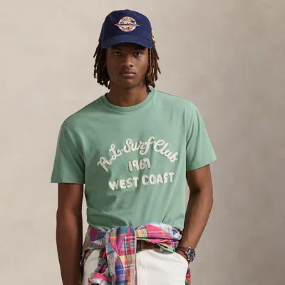 Ralph Lauren Classic Fit Embroidered Jersey T-shirt In Faded Mint