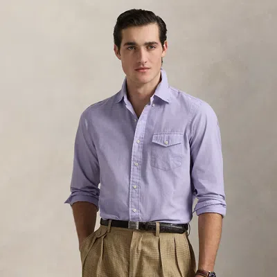 Ralph Lauren Classic Fit End-on-end Shirt In Lavender White
