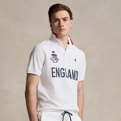 Ralph Lauren Classic Fit England Polo Shirt In White