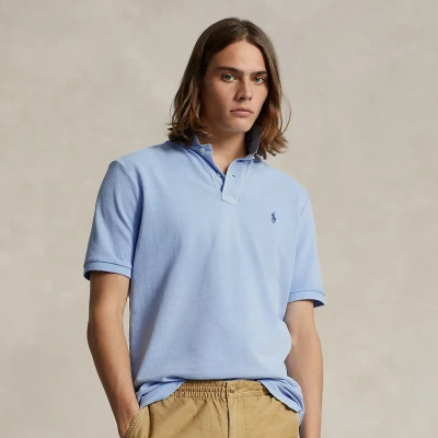 Ralph Lauren Classic Fit Garment-dyed Mesh Polo Shirt In Austin Blue