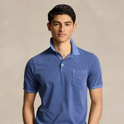 Ralph Lauren Classic Fit Garment-dyed Polo Shirt In Light Navy