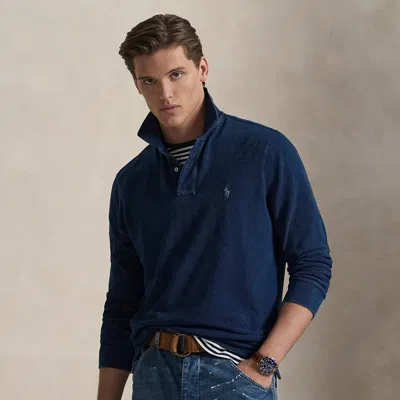 Ralph Lauren Classic Fit Indigo Mesh Polo Shirt In Purple