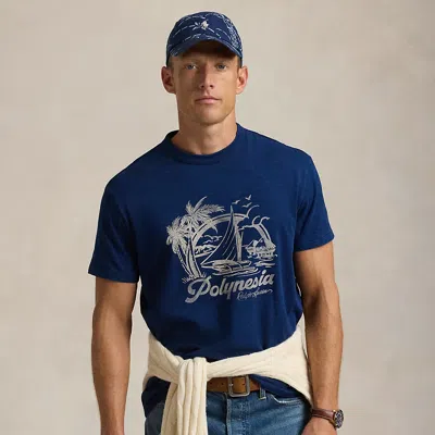 Polo Ralph Lauren Classic Fit Jersey Graphic T-shirt In Dark Indigo