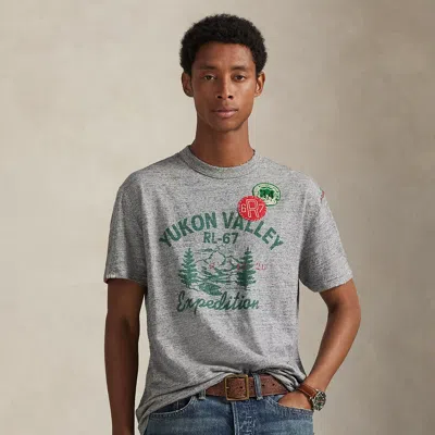 Ralph Lauren Classic Fit Jersey Graphic T-shirt In Gray