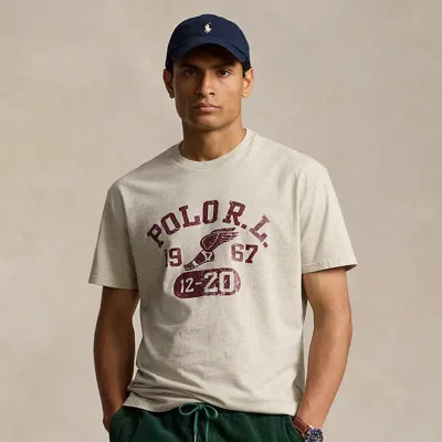 Polo Ralph Lauren Classic Fit Jersey Graphic T-shirt In Lt Vintage Hthr