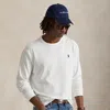 Ralph Lauren Cotton-blend Logo Hoodie Ribbed Finish In White