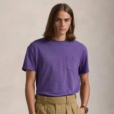 Ralph Lauren Classic Fit Jersey Pocket T-shirt In Tie Purple