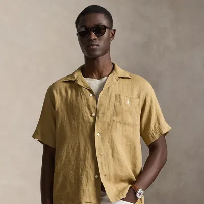 Polo Ralph Lauren Classic Fit Linen Camp Shirt In Cafe Tan In Neutral