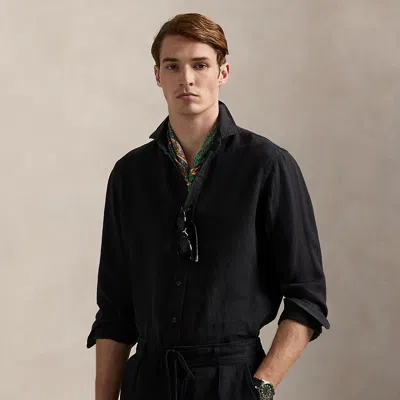 Ralph Lauren Classic Fit Linen Shirt In Black