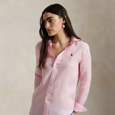 Ralph Lauren Classic Fit Linen Shirt In Bath Pink