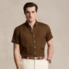 Polo Ralph Lauren Classic Fit Linen Shirt In Chocolate Mousse