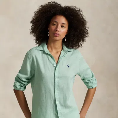 Ralph Lauren Classic Fit Linen Shirt In Essex Green