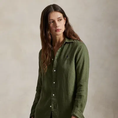 Ralph Lauren Classic Fit Linen Shirt In Green