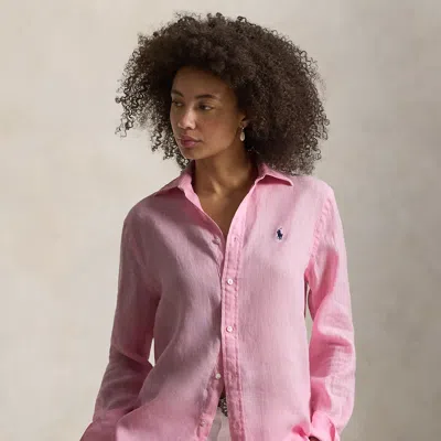 Ralph Lauren Classic Fit Linen Shirt In Pink