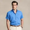 Polo Ralph Lauren Classic Fit Linen Shirt In Riviera Blue