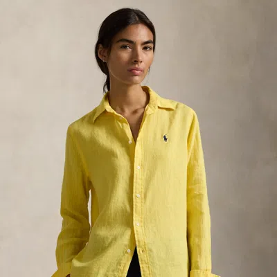 Ralph Lauren Classic Fit Linen Shirt In Yellow