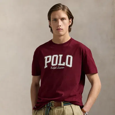 Ralph Lauren Classic Fit Logo Jersey T-shirt In Burgundy