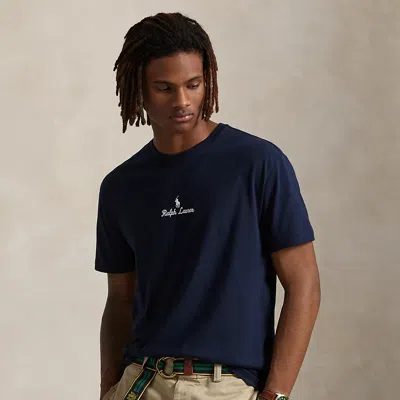 Ralph Lauren Classic Fit Logo Jersey T-shirt In Blue