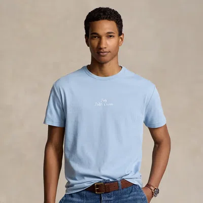 Ralph Lauren Classic Fit Logo Jersey T-shirt In Vessel Blue