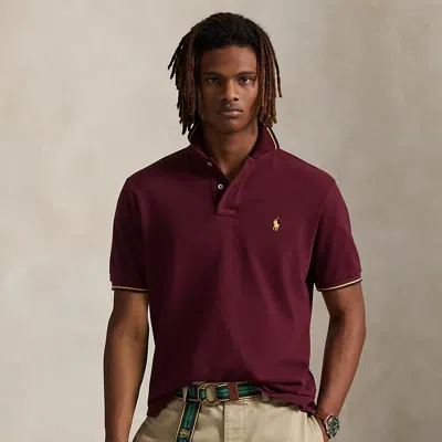 Ralph Lauren Classic Fit Mesh Polo Shirt In Burgundy