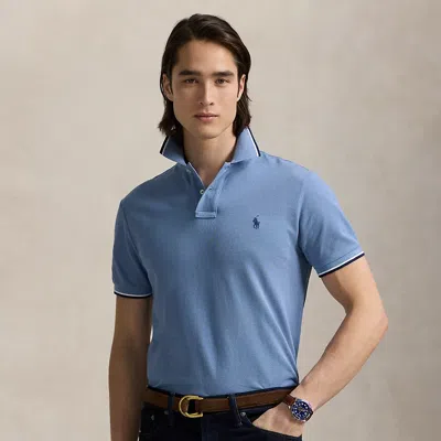 Ralph Lauren Classic Fit Mesh Polo Shirt In Channel Blue