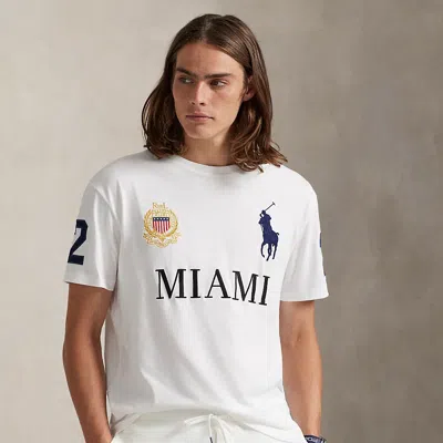 Ralph Lauren Classic Fit Miami Jersey T-shirt In White