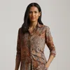 Ralph Lauren Lauren  Paisley Print Classic Fit Crepe Button-up Shirt In Multi